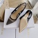 Dior J'Adior Slingback Pumps 65mm In Black Dotted Swiss