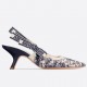 Dior J'Adior Slingback Pumps 65mm In Blue Toile de Jouy Cotton