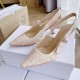 Dior J'Adior Slingback Pumps 65mm In Pink Toile de Jouy Cotton