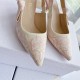 Dior J'Adior Slingback Pumps 65mm In Pink Toile de Jouy Cotton