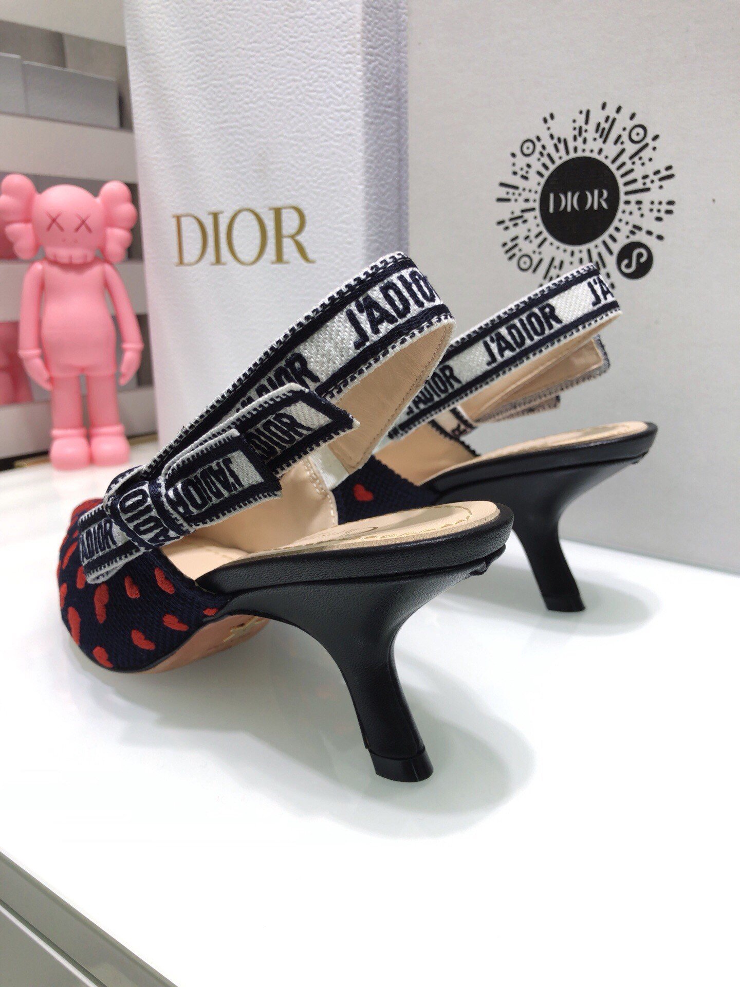 Dior J'Adior Slingback Pumps 65mm In Hearts I Love Cotton