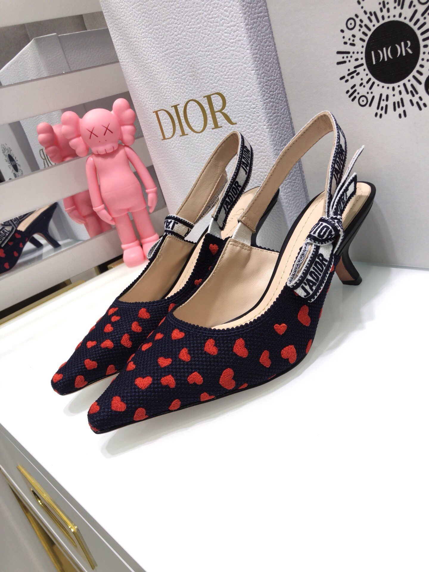 Dior J'Adior Slingback Pumps 65mm In Hearts I Love Cotton