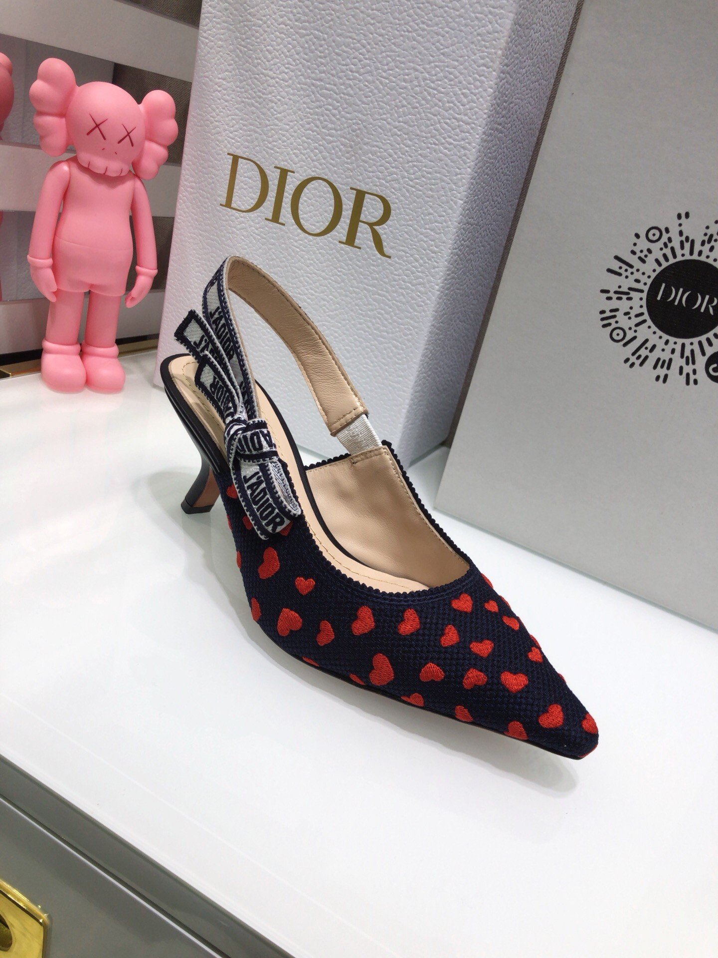 Dior J'Adior Slingback Pumps 65mm In Hearts I Love Cotton