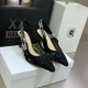 Dior J'Adior Slingback Pumps 65mm In Black Macrame Embroidered Cotton