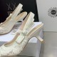 Dior J'Adior Slingback Pumps 65mm In White Macrame Embroidered Cotton