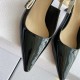 Dior J'Adior Slingback Pumps 65mm In Black Patent Calfskin