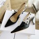 Dior J'Adior Slingback Pumps 65mm In Black Patent Calfskin