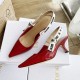 Dior J'Adior Slingback Pumps 65mm In Red Patent Calfskin