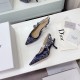 Dior J'Adior Slingback Pumps 65mm In Toile de Jouy Reverse Cotton