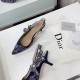 Dior J'Adior Slingback Pumps 65mm In Toile de Jouy Reverse Cotton