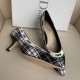 Dior J'Adior Pumps 65mm In Black and White Tartan Fabric