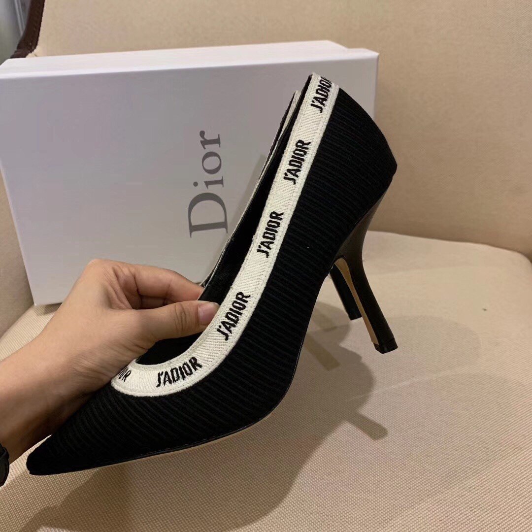 Dior J'Adior Pumps 100mm In Black Technical Fabric