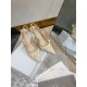 Dior J'Adior Slingback Pumps 100mm In Gold Toile de Jouy Cotton