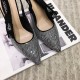 Dior J'Adior Slingback Pumps 100mm In Black Suede With Strass