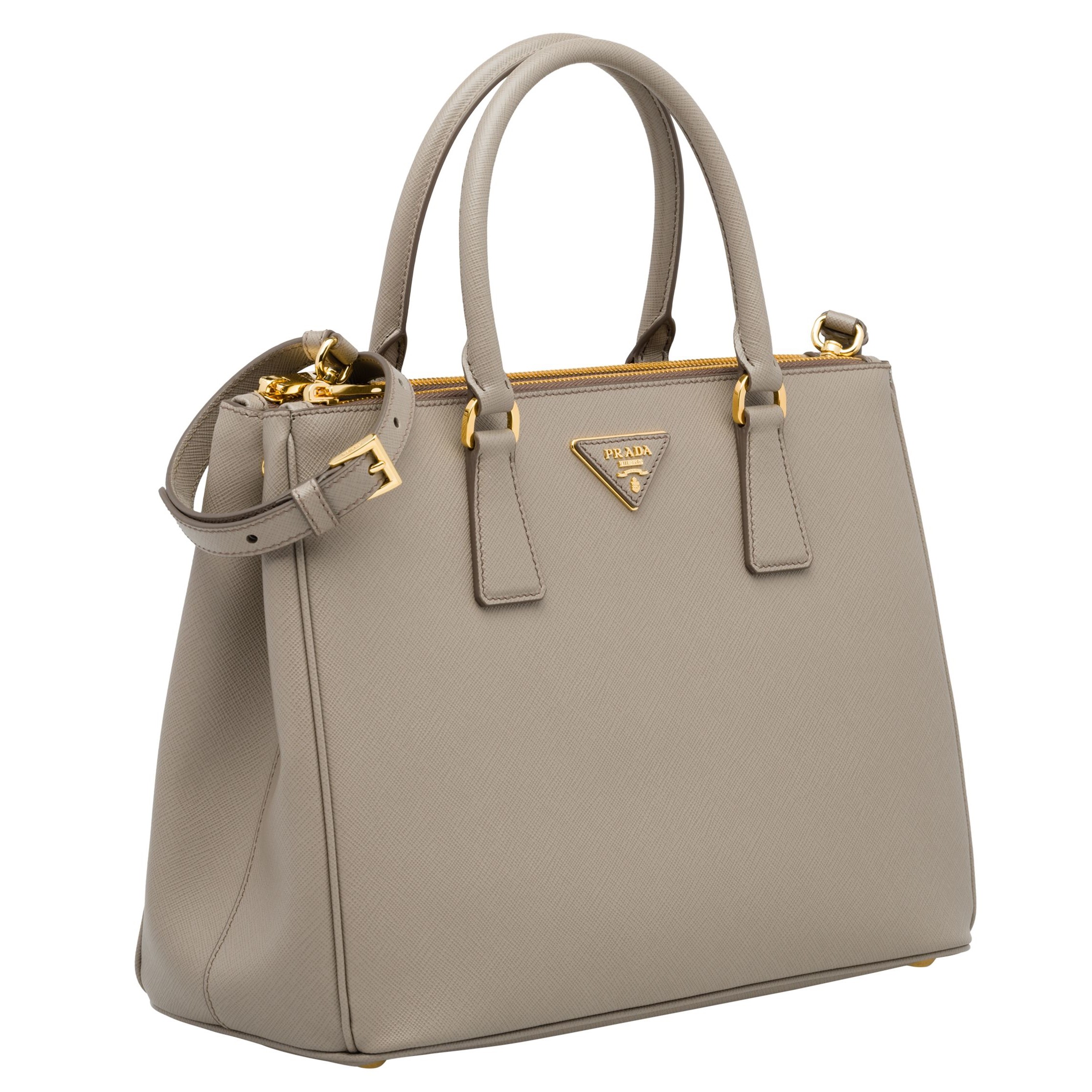 Prada Galleria Large Bag In Grey Saffiano Leather