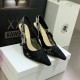 Dior J'Adior Slingback Pumps 100mm In Black Macrame Cotton