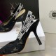 Dior J'Adior Slingback Pumps 100mm In Black Macrame Cotton