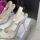 Dior J'Adior Slingback Pumps 100mm In White Macrame Cotton