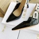 Dior J'Adior Slingback Pumps 100mm In Black Patent Calfskin