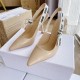 Dior J'Adior Slingback Pumps 100mm In Nude Patent Calfskin