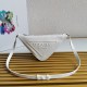 Prada Triangle Pouch Bag In White Calfskin