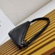 Prada Triangle Pouch Bag In Black Calfskin