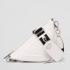 Prada Triangle Shoulder Bag In White Calfskin