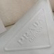 Prada Triangle Shoulder Bag In White Calfskin