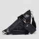 Prada Triangle Shoulder Bag In Black Calfskin