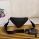 Prada Triangle Shoulder Bag In Black Calfskin