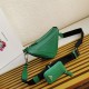 Prada Triangle Shoulder Bag In Green Calfskin