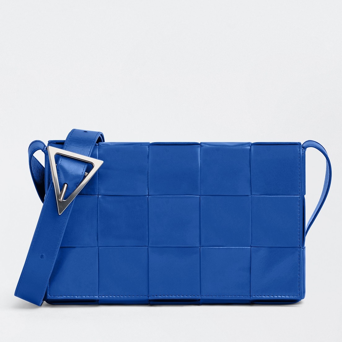 Bottega Veneta Cassette Bag In Cobalt Wrinkled Intreccio Calfskin