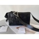 Bottega Veneta Cassette Bag In Black Wrinkled Intreccio Calfskin