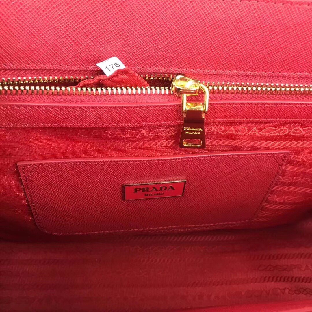 Prada Galleria Large Bag In Red Saffiano Leather