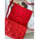 Bottega Veneta Cassette Bag In Red Wrinkled Intreccio Calfskin