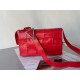 Bottega Veneta Cassette Bag In Red Wrinkled Intreccio Calfskin