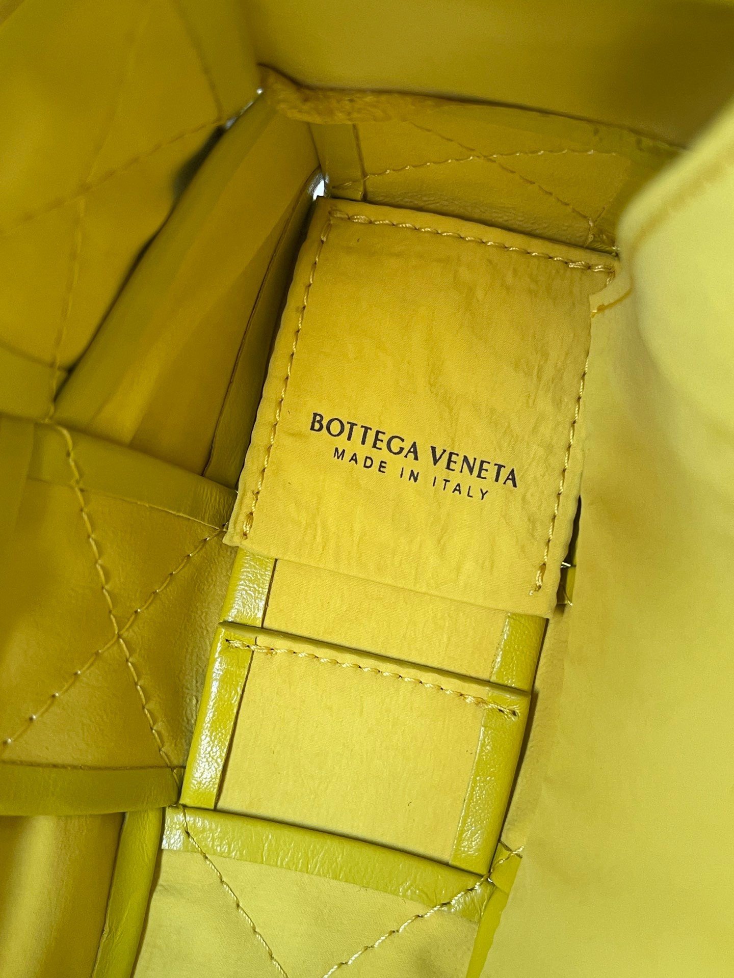 Bottega Veneta Cassette Bag In Yellow Wrinkled Intreccio Calfskin