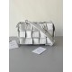 Bottega Veneta Cassette Fringed Bag In White Lambskin