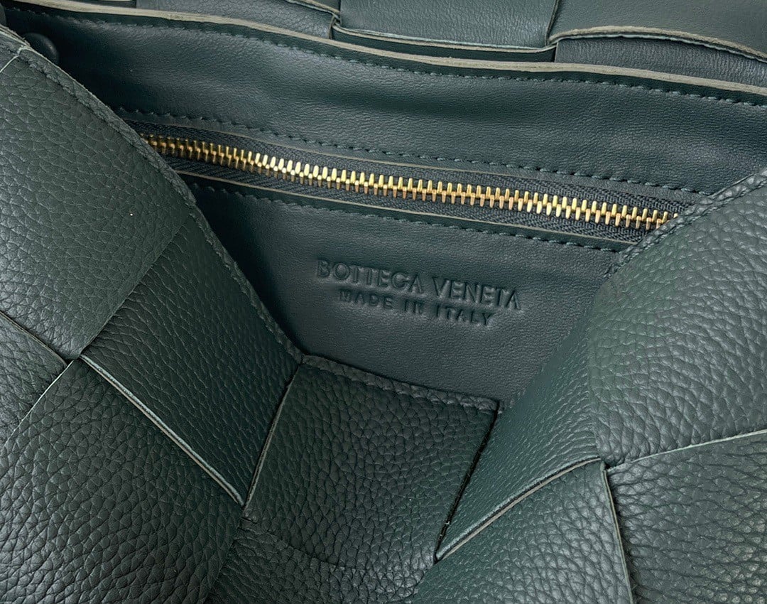 Bottega Veneta Cassette Bag In Raintree Grained Intreccio Calfskin