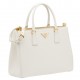 Prada Galleria Large Bag In White Saffiano Leather