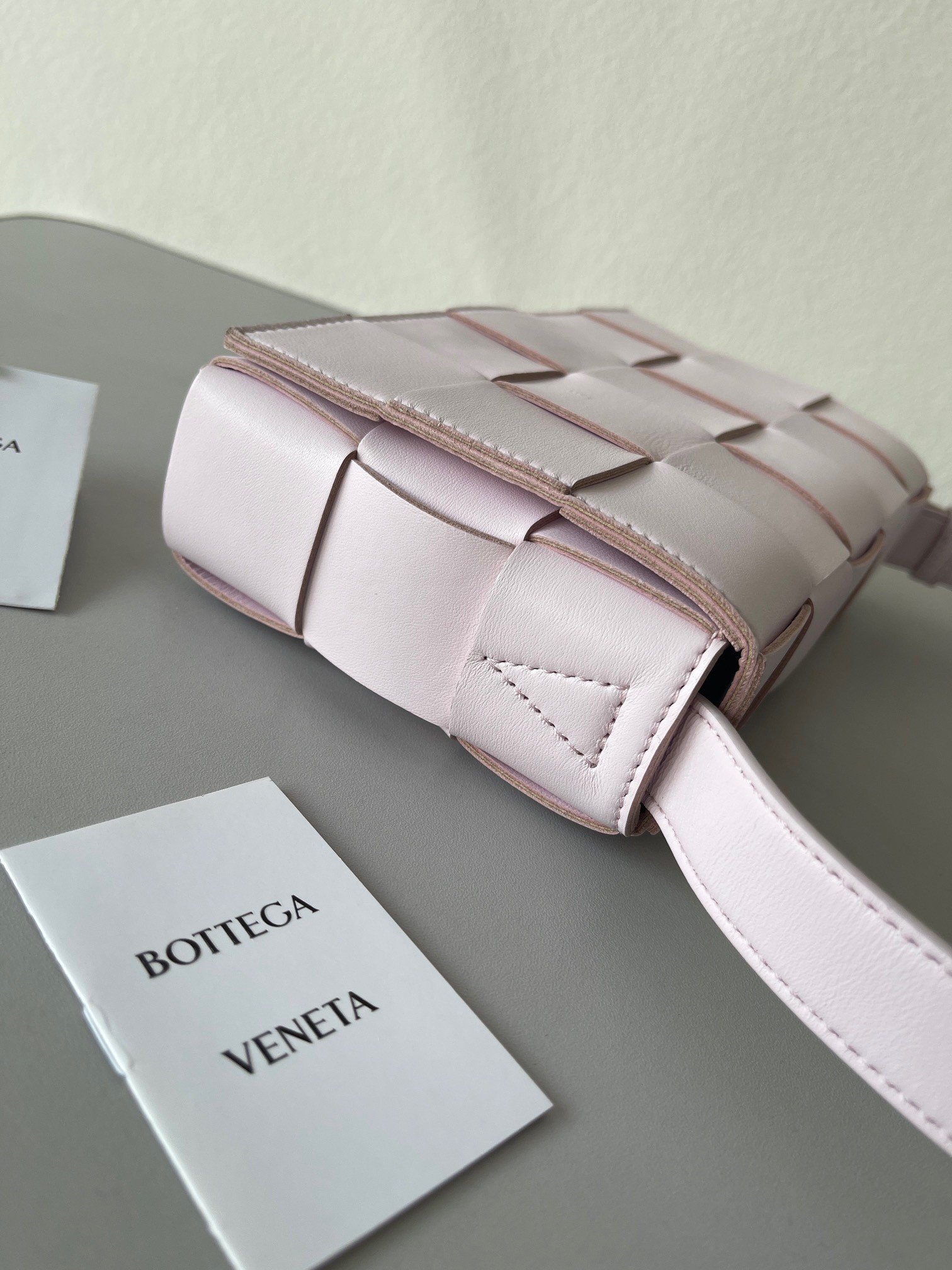 Bottega Veneta Cassette Bag In Bliss Washed Intreccio Lambskin