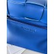 Bottega Veneta Cassette Bag In Blue Intreccio Lambskin