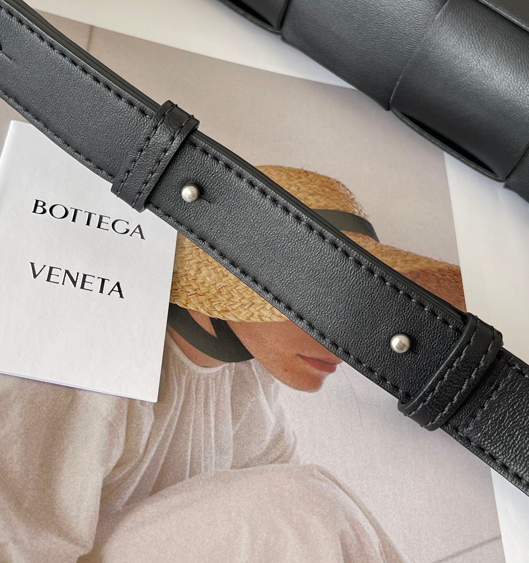 Bottega Veneta Cassette Bag In Black Intreccio Lambskin