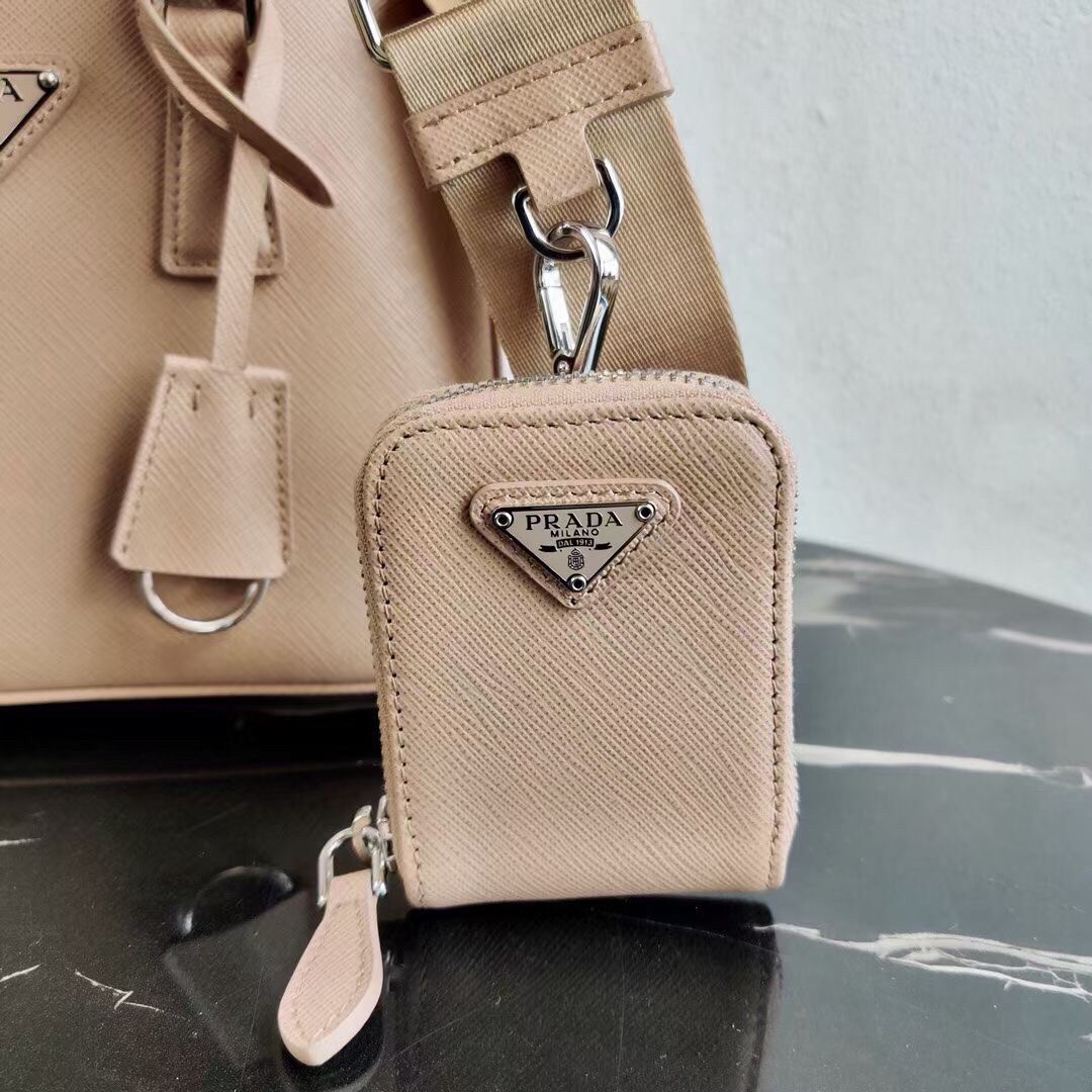 Prada Galleria Mini Bag In Beige Saffiano Leather