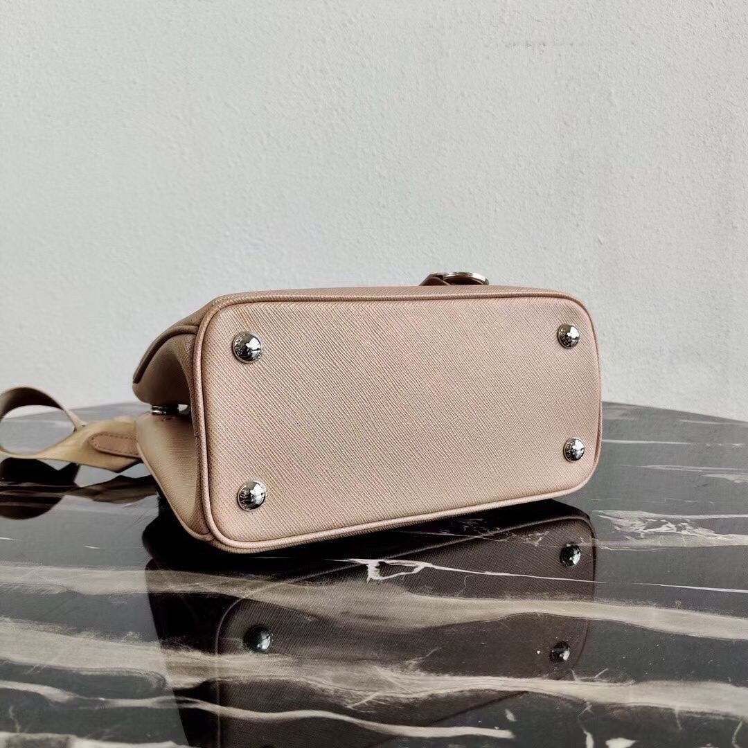 Prada Galleria Mini Bag In Beige Saffiano Leather