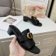 Dior 30 Montaigne Heeled Slides In Black Calfskin