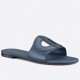 Dior Women's D-Club Slides In Blue Calfskin