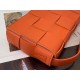 Bottega Veneta Cassette Bag In Orange Intreccio Lambskin