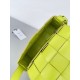 Bottega Veneta Cassett Bag In Acid Kiwi Intreccio Lambskin