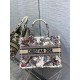 Dior Medium Book Tote Bag In White Jardin d'Hiver Embroidery